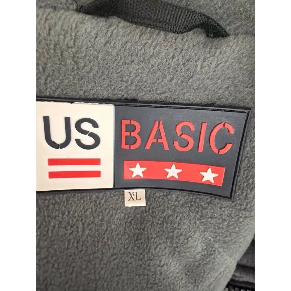 US Basic Men’s Black Hooded Utility Parka Jacket Size XL